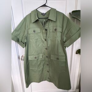 NEW - J.Crew Utility Green Shirt Dress in stretch twill - Women’s Size 20